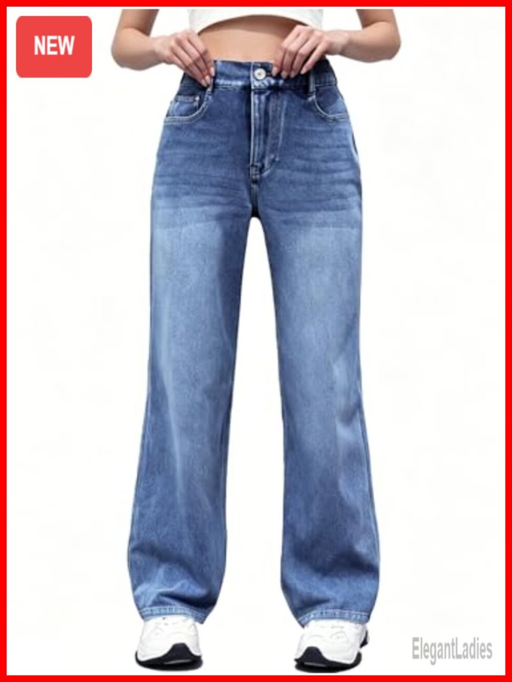 High Rise Stretchable Straight Leg Women's Jeans